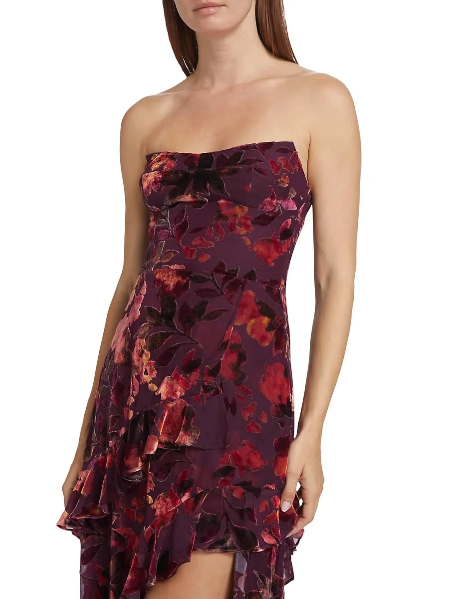 Amanda Uprichard Magnolia Maxi Dress in Burgundy