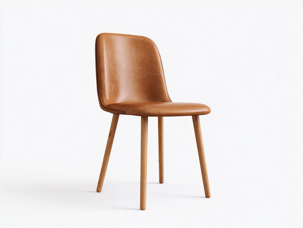 Esszimmerstühle Kunstleder Holz 52x58x85 cm Braun Naturholz - Für Esszimmer Küche - Gepolsterter Sitz Ergonomische Rückenlehne - Modernes Design