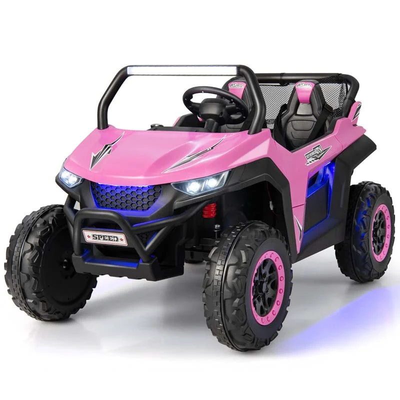 12V 2 Seater Kids Ride On Utv Car Battery Powered Rc Electric Vehicle With Lights Amp Music