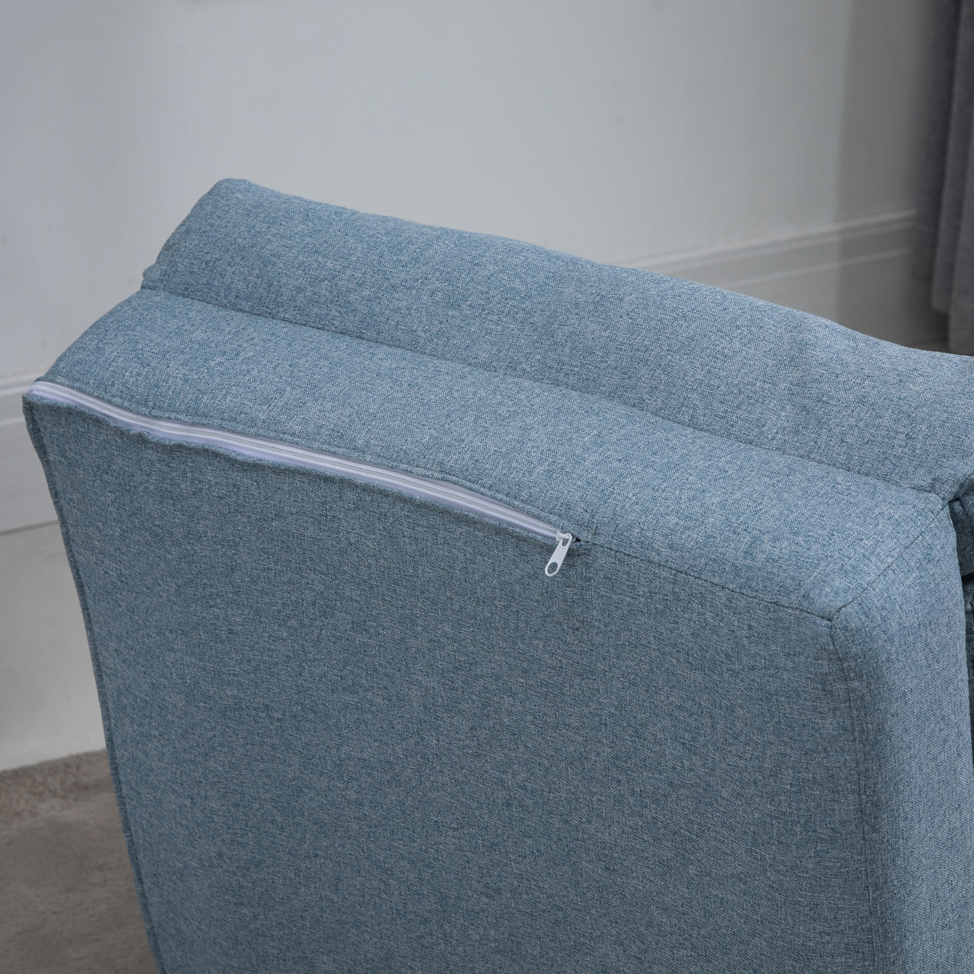 Vloerstoel Opvouwbaar Matras Slaapmat, 2-in-1 design, afneembaar kussen, 60 x 80 x 56 cm, Hemelsblauw