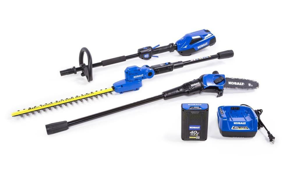 Kobalt 40V Cordless Pole Hedge Trimmer & Saw Combo Kit with Battery & Charger – 20′′ Blade, 8′′ Bar