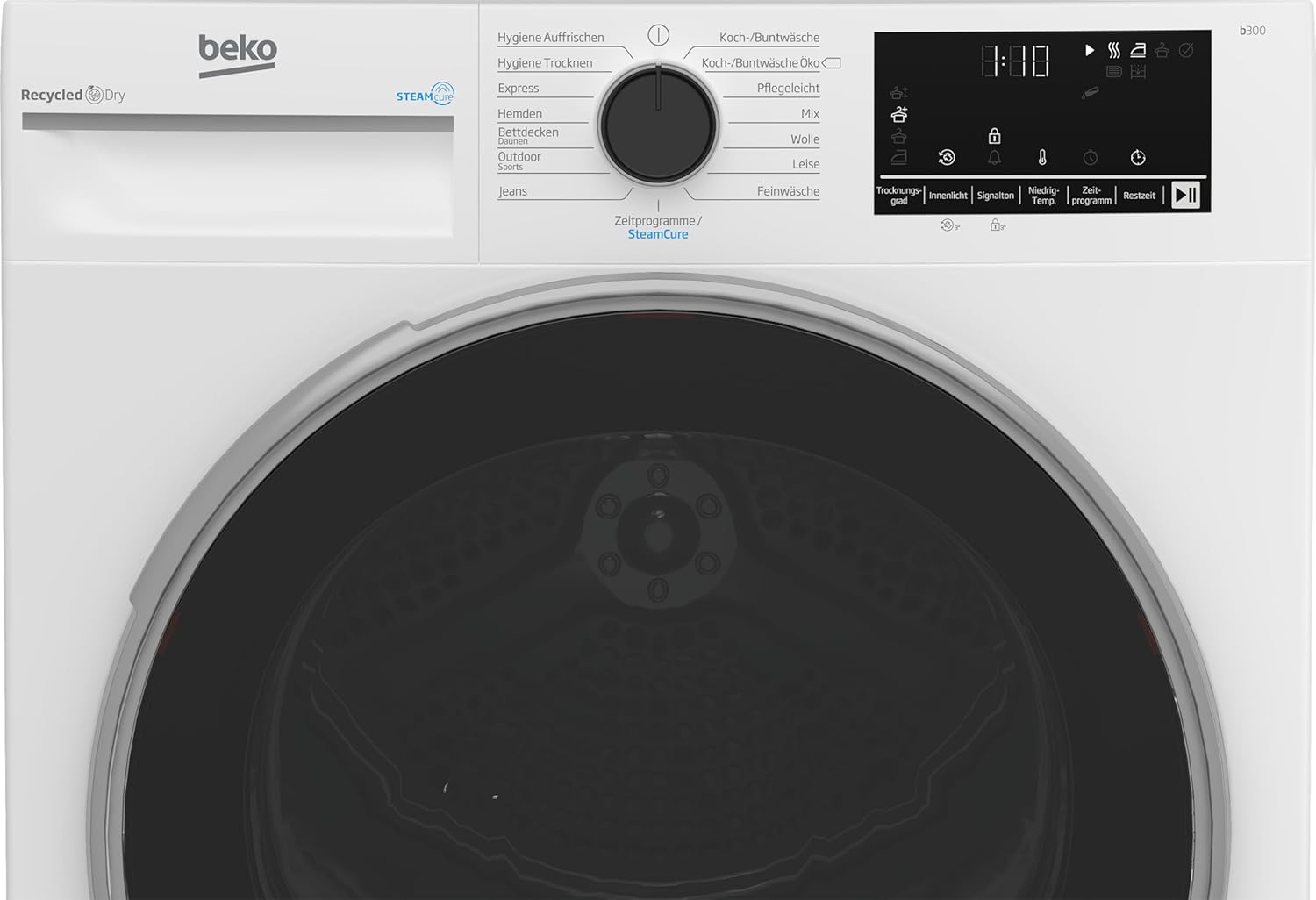 Beko Wäschetrockner 8kg, Stiftung Warentest GUT (2,5) , allergikergeeignet, Hygiene Trocknen, SteamCure Dampffunktion, 15 Programme, Express, B3T42249S, Weiß