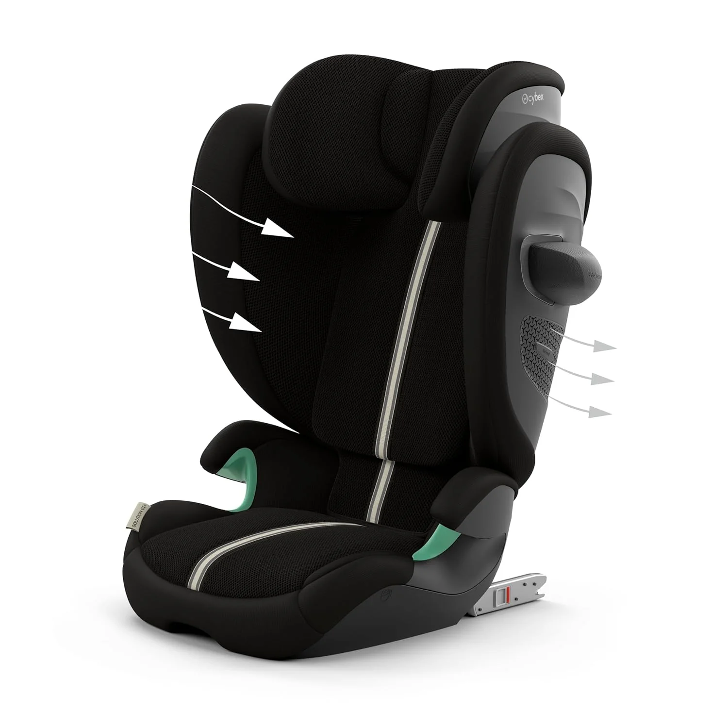 CYBEX Gold Kinder-Autositz Solution G i-Fix, F��r Autos mit und ohne ISOFIX, Ab ca. 3 bis 12 Jahre (100 - 150 cm), Ab ca. 15 bis 50 kg, Lava Grey