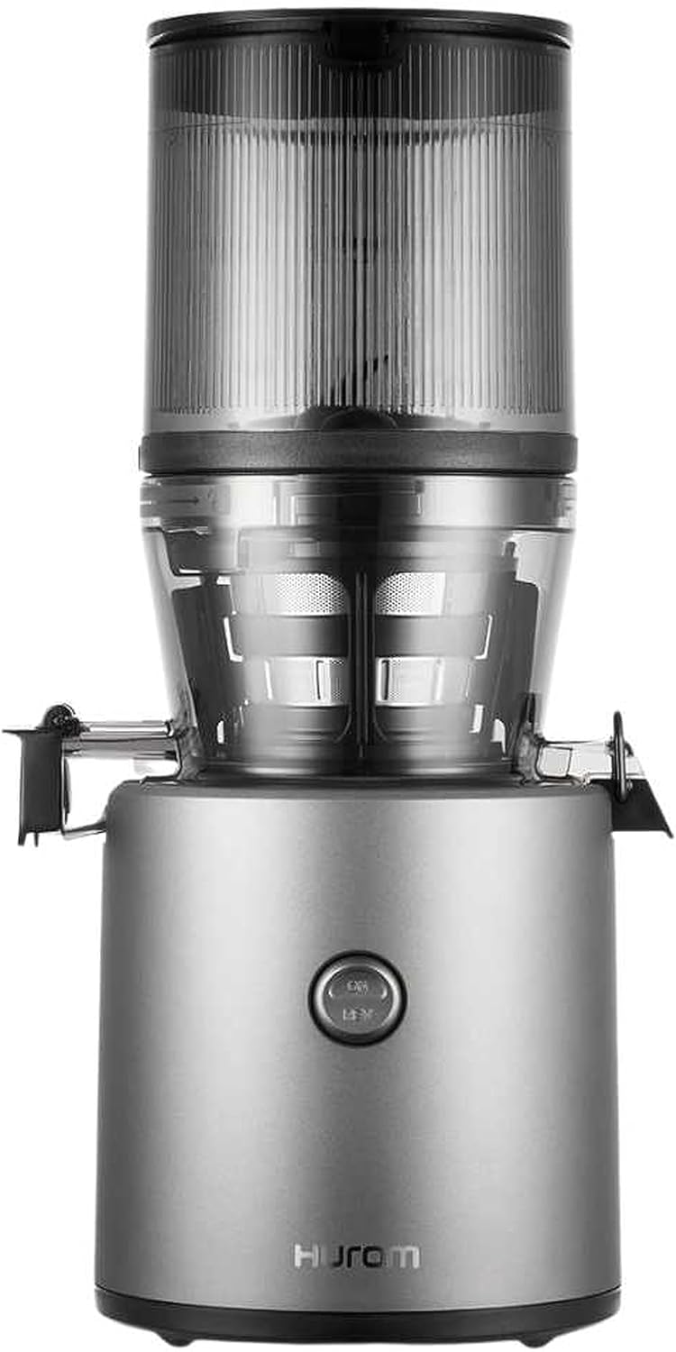 HUROM | Entsafter Gemüse und Obst | Slow Juicer | H320N | Elektrische Kaltpresse | Ruhiger Motor | Leicht zu Reinigen | mit groem Behlter und Siebfilter 2L | 200 Watt | BPA Frei | Schwarz