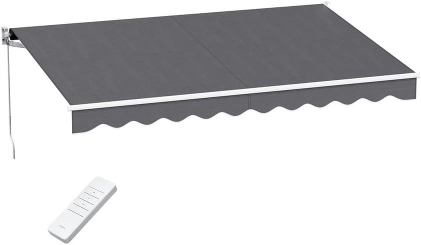 Instahut 3.5 x 2.5M Pearl Grey Outdoor Retractable Awning with Adjustable Aluminium Frame