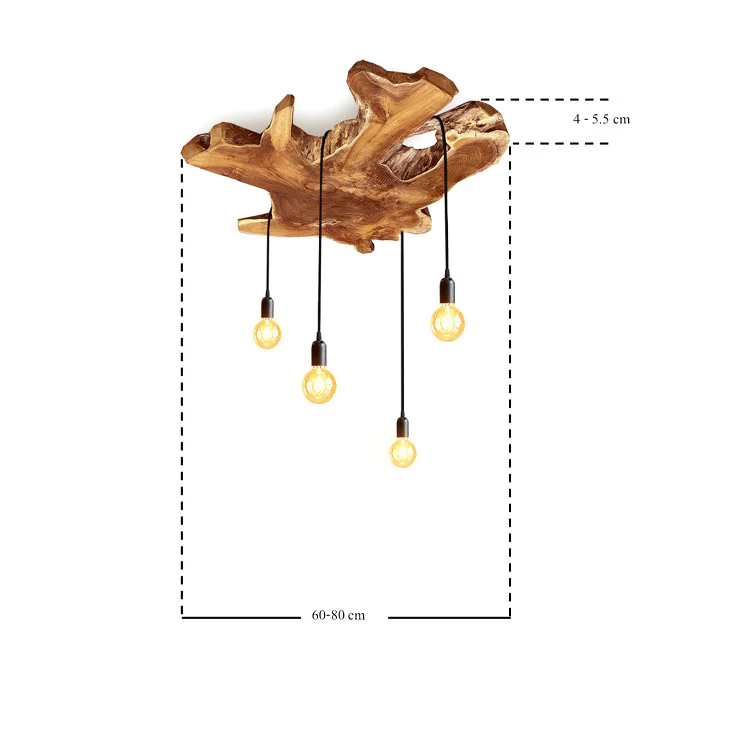 NATURA Baumscheibe Deckenlampe mit 4 Fassungen