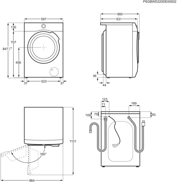 AEG L7WBA60680 Waschtrockner / DualSense - schonende Pflege / 8 kg Waschen / 5 kg Trocknen / D / energiesparend / Mengenautomatik / Nachlegefunktion / ProSteam - Auffrischfunktion / 1600 U/min