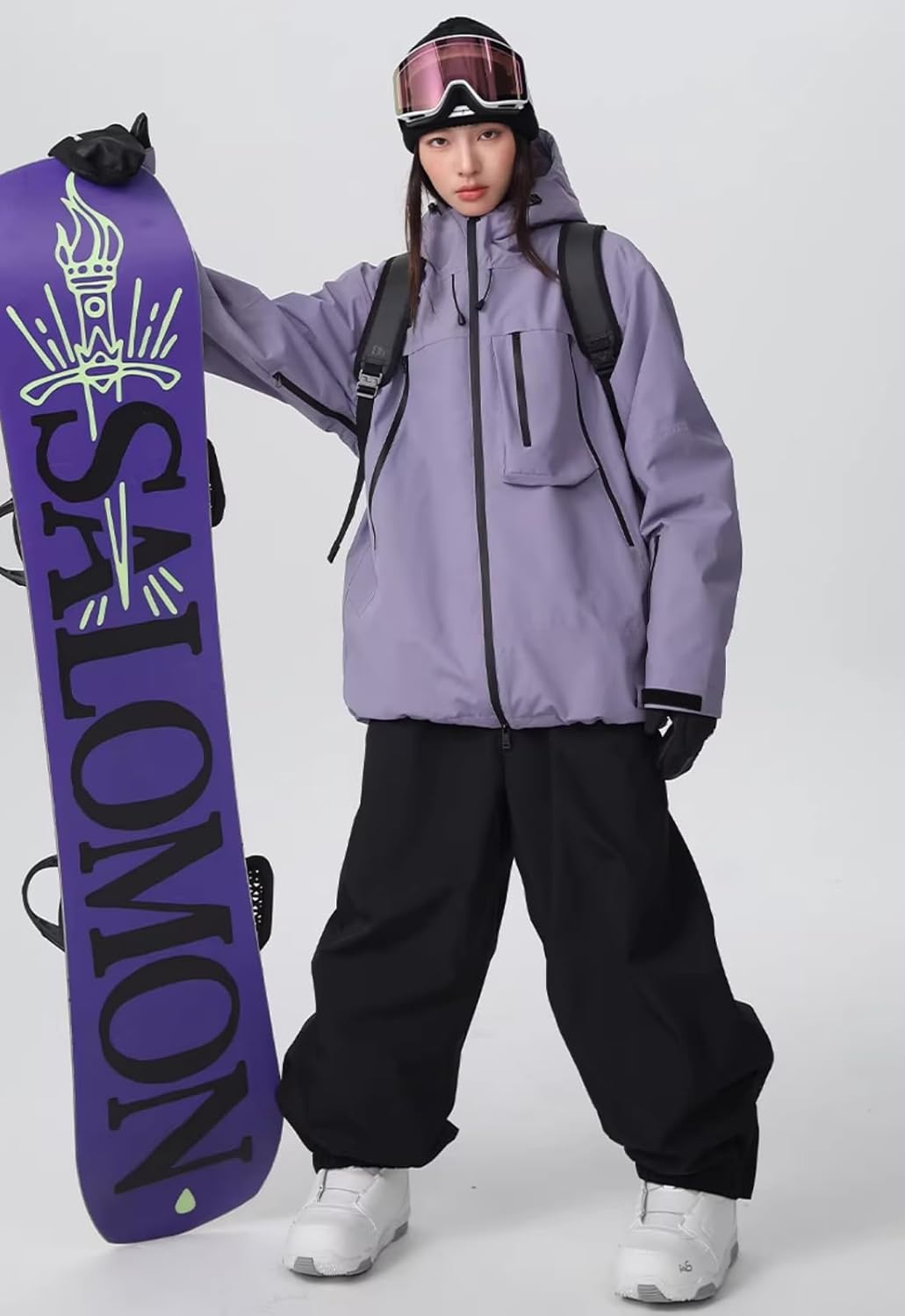 HOUZONIY Skianzug Damen 2 Teilig, Skijacke und Skihose Set für Frauen zum Skifahren Snowboarden Schneejacke Schneehose