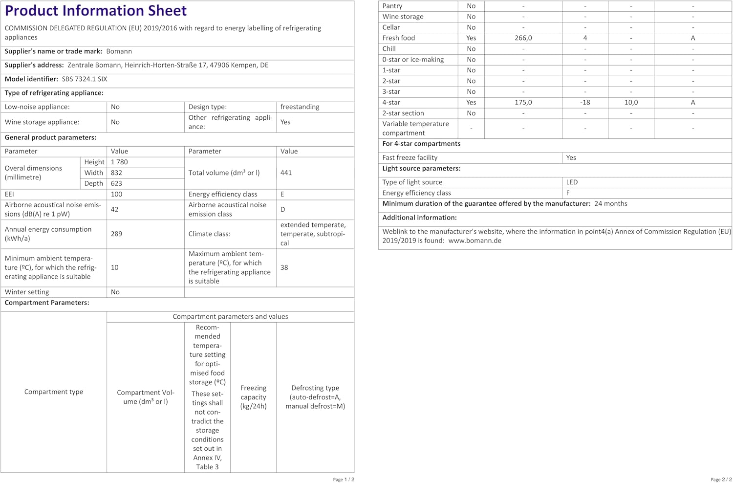 Bomann® Kühlschrank mit Gefrierfach | No-Frost Gefrierteil | 186cm Kühlschrank | 39dB | Kühl Gefrierkombination mit MultiAirflow | 320L | Kühl Gefrierkombination No-Frost | KG 7361 schwarz-inox