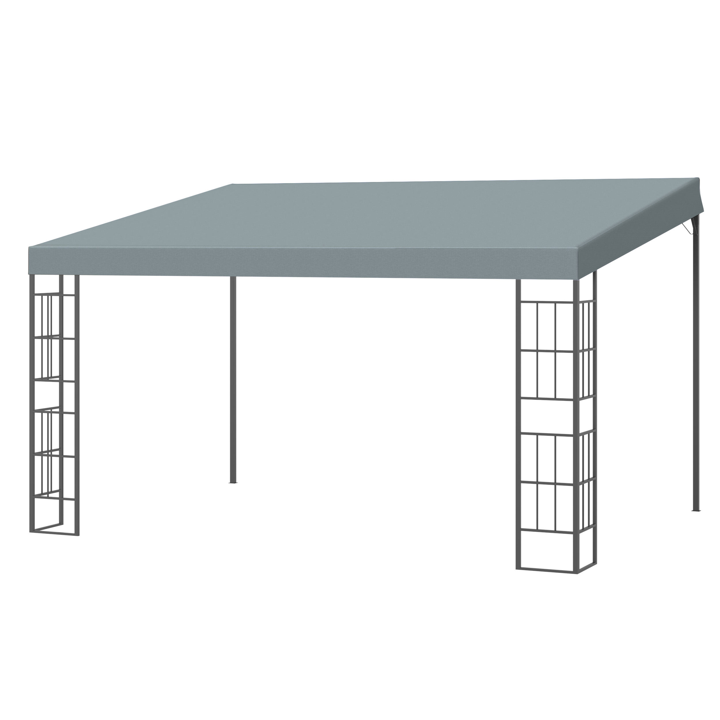 hellend dak pergola grijs+zwart 4 x 3 x 2.5m