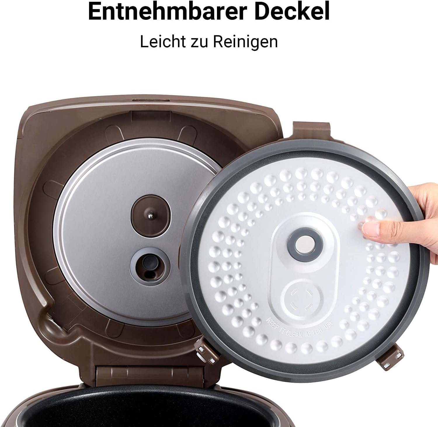 Midea Reiskocher mit Dampfgarer & Warmhaltefunktion,5L Multikocher,Antihaftbeschichteter,Messbecher,2 Reislffeln,Reis ohne Anbrennen, 24H-Timer-Funktion