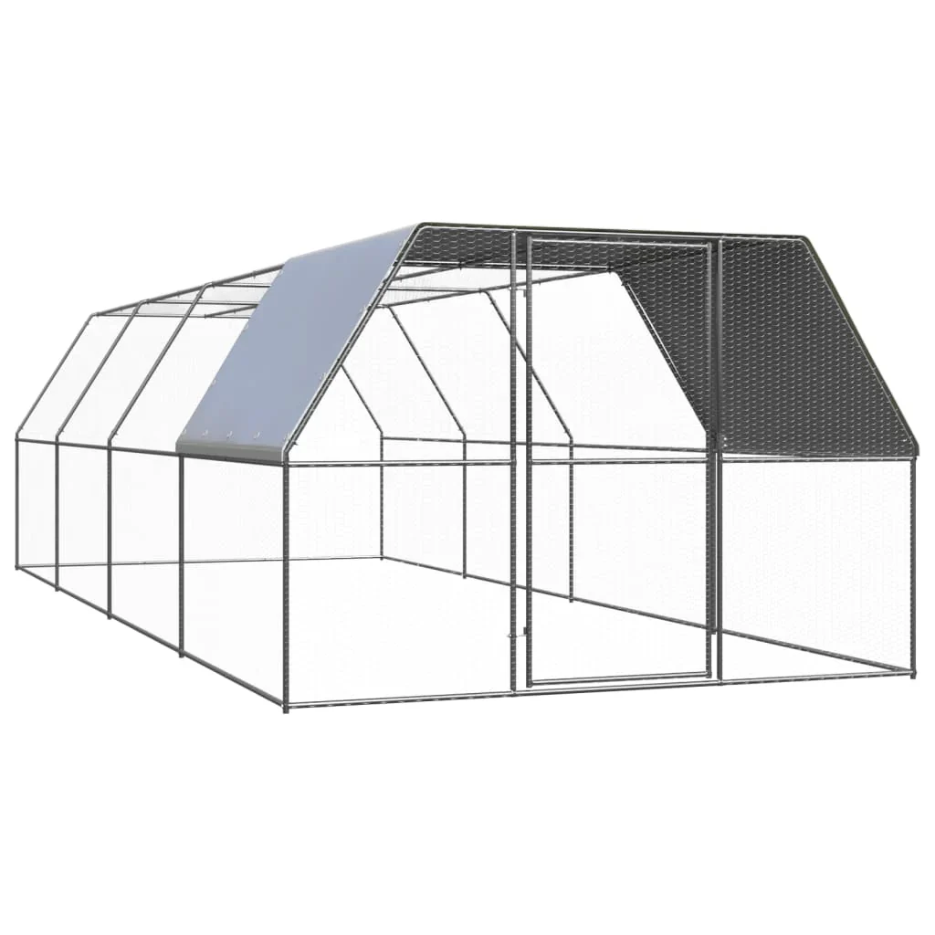 2025 Jaula para gallinas de acero 3 x 8 x 2 m – Recinto exterior seguro para aves de corral y pequeños animales