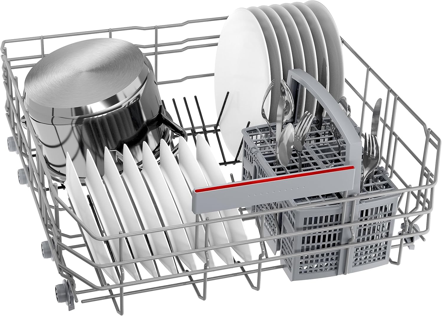 Bosch SMU4ECS28E, Serie 4, Smarter Unterbau-Geschirrspüler 60 cm, Besteckschublade, Spülmaschine Made in Germany, besonders Leise, Extra Trocknen, schneller sauberes Geschirr, Ferndiagnose, Edelstahl
