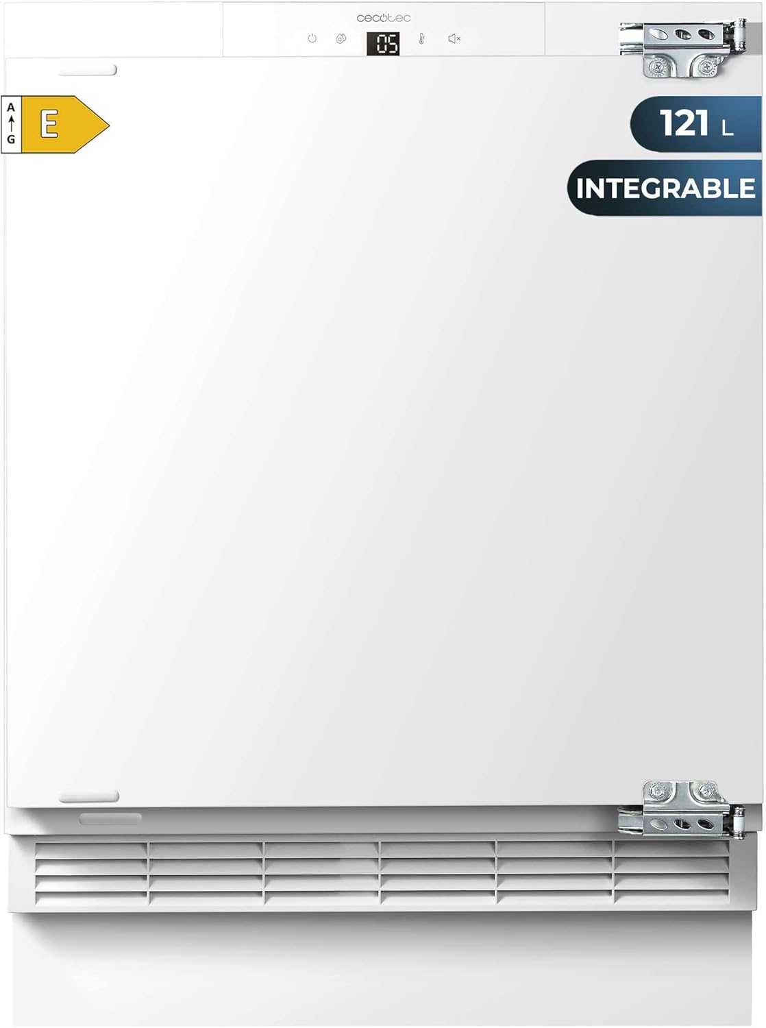 Cecotec Mini-réfrigérateur intégrable 121 L Bolero CoolMarket TT BI 121 Blanc. Hauteur 81,8 cm et largeur 59,5 cm, Tiroir de congélation, Congélation rapide, Porte réversible, Température réglable