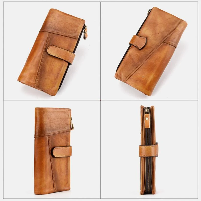 Personalized Wallet Full Grain Leather Wallet Distressed Trifold Purse