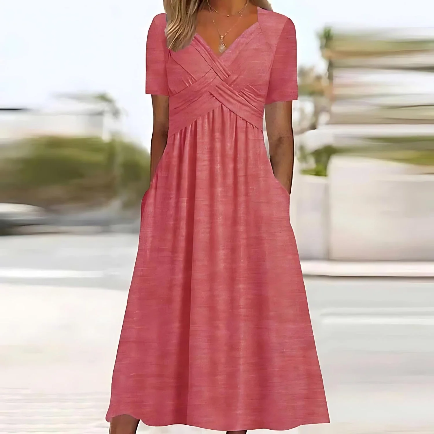 Midi-Kleid mit Bauchkaschierung