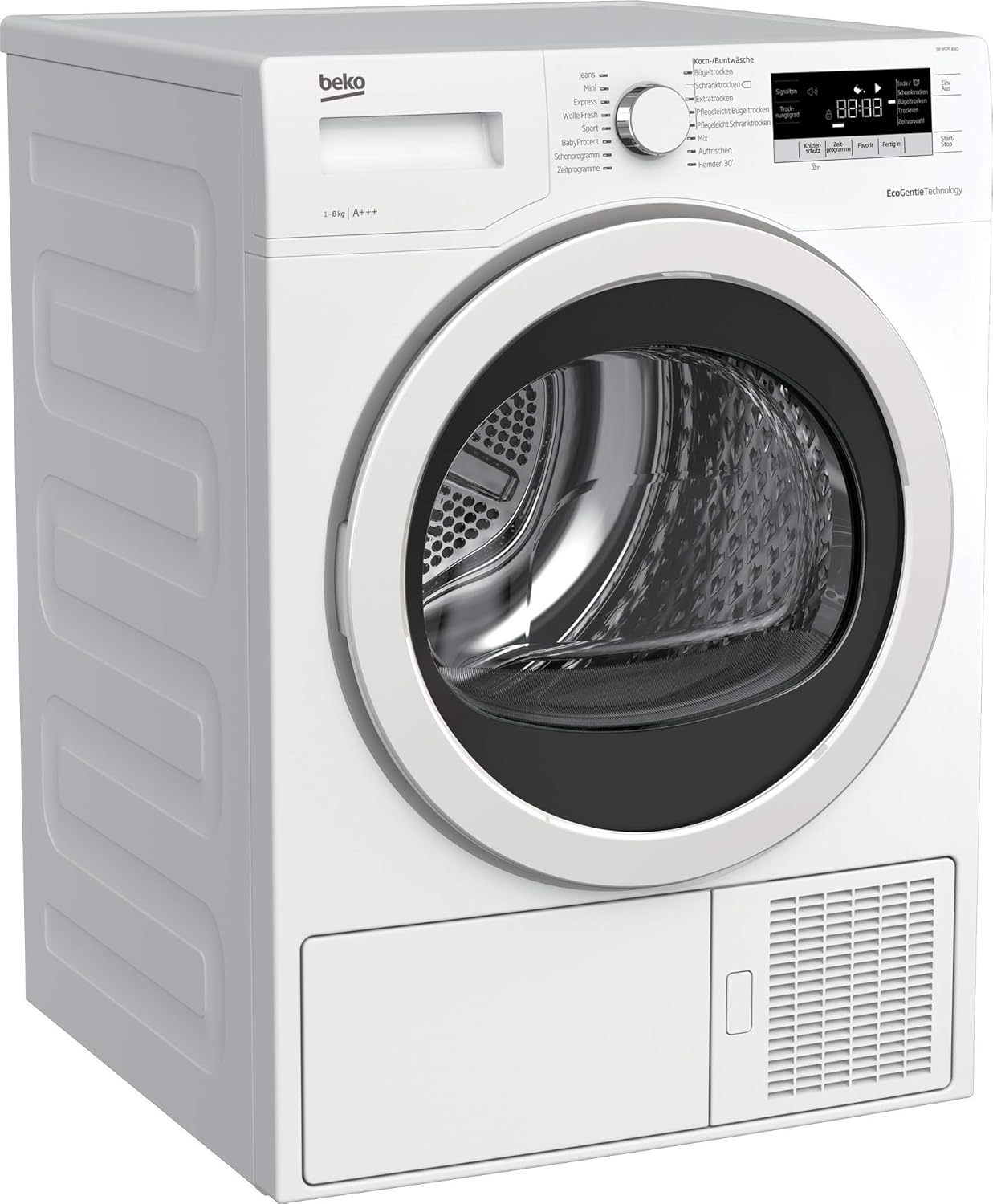 Beko B5T4824IF bPRO 500 Wschetrockner, 8 kg, Frontlader Wrmepumpentrockner, allergikergeeignet, 15 Programme, Dampffunktion, Knitterschutz, Silent-Programm, AquaWave Schontrommel, Wei