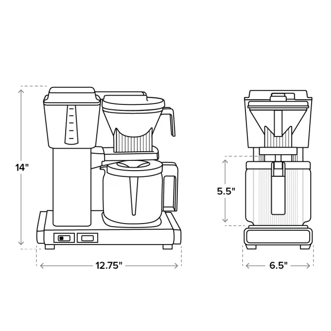 Moccamaster KBG Select Koffiezetapparaat ?C Snelle, Aromatische Koffie met Thermische Kan