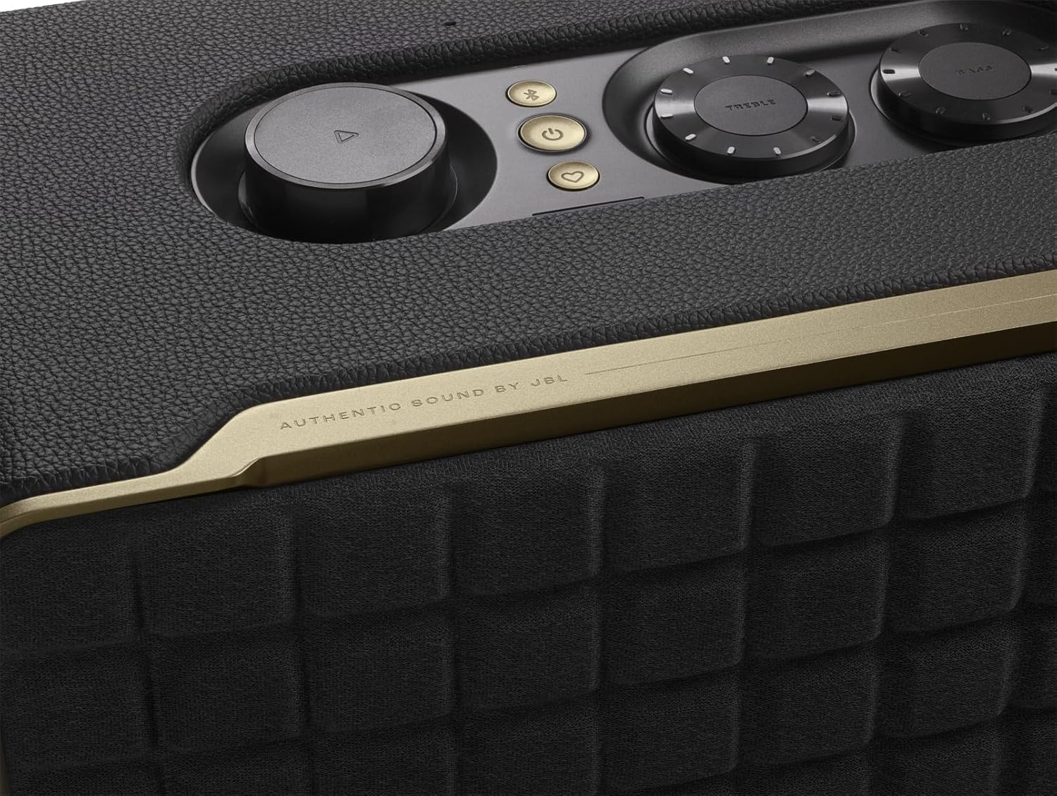 JBL Authentics 200 Smart Home Lautsprecher – 70er Jahre Retro-Design Bluetooth Box – Mit Quadrex Grill, Google Assistant, Alexa, AirPlay und JBL One App – Schwarz