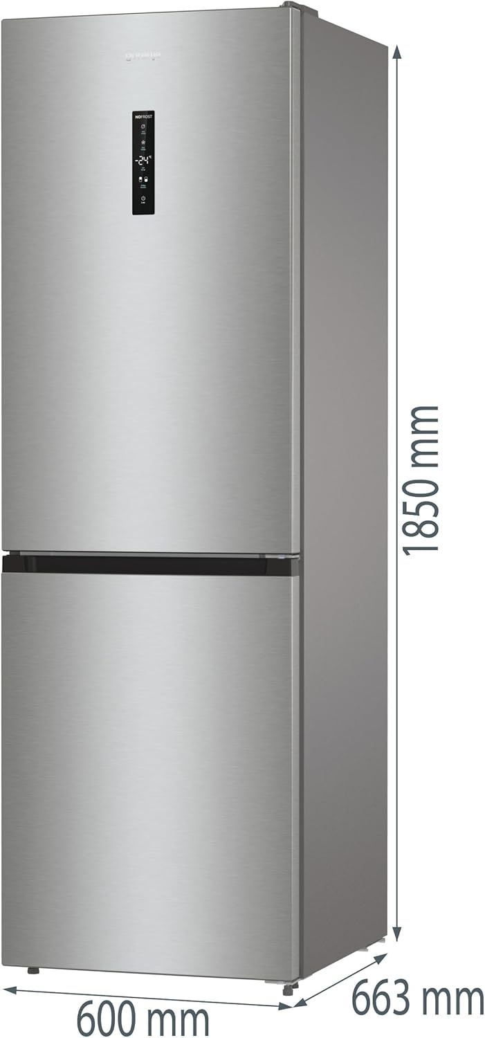 Gorenje NRK61CA2XL4Z Kühl-Gefrierkombination/NoFrostPlus/Multiflow 360° / ConvertZeroZone/AdaptTech/LED Display / 185 cm/Kühlteil 255 l/Gefrierteil 106 l / 35 dB/EEK: C/Edelstahl