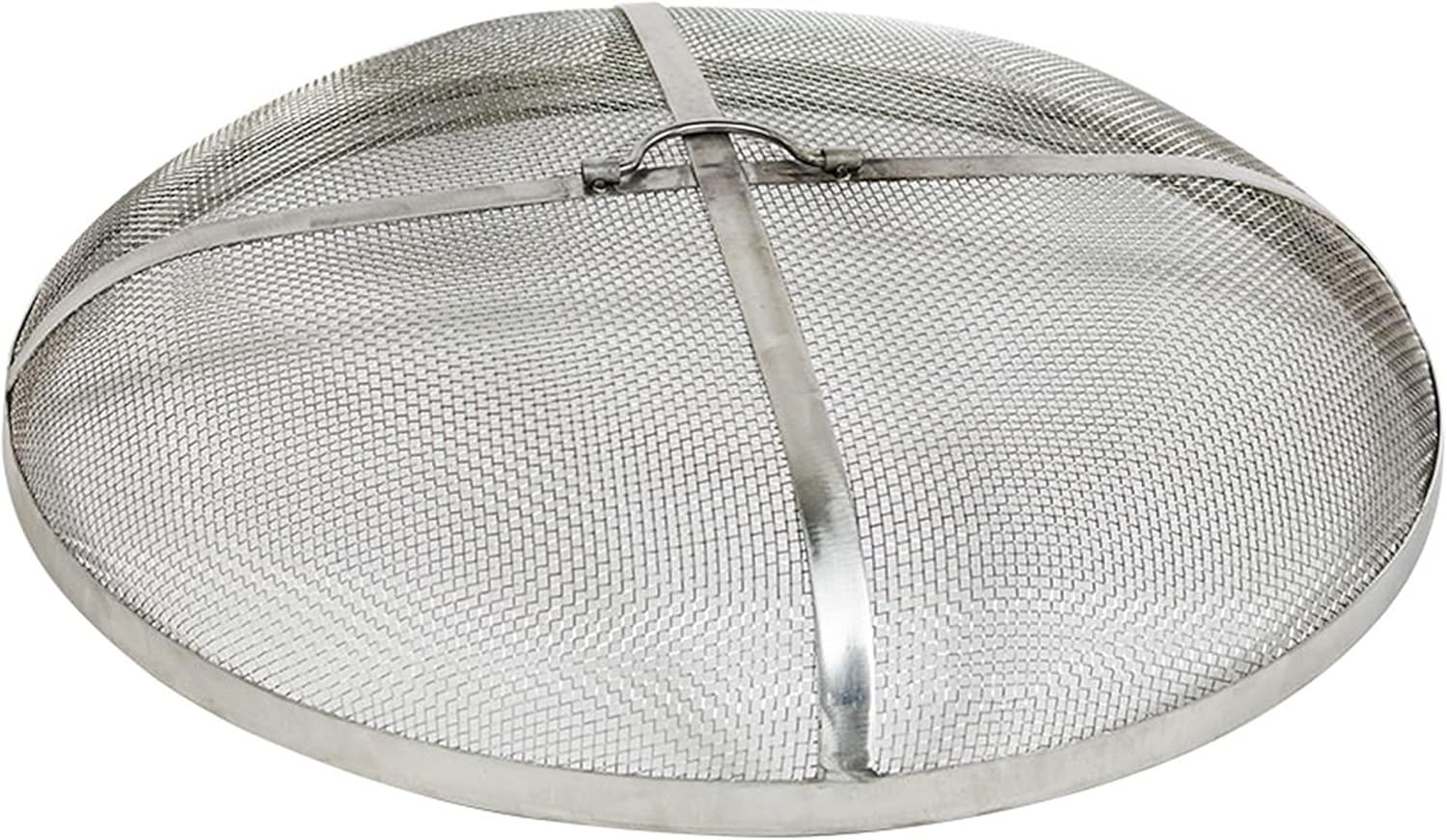 Sunnydaze Round Fire Pit Screen Cover - 30-Inch Stainless Steel Mesh Fire Pit Spark Screen - Spark Lid Top Cover with Handle