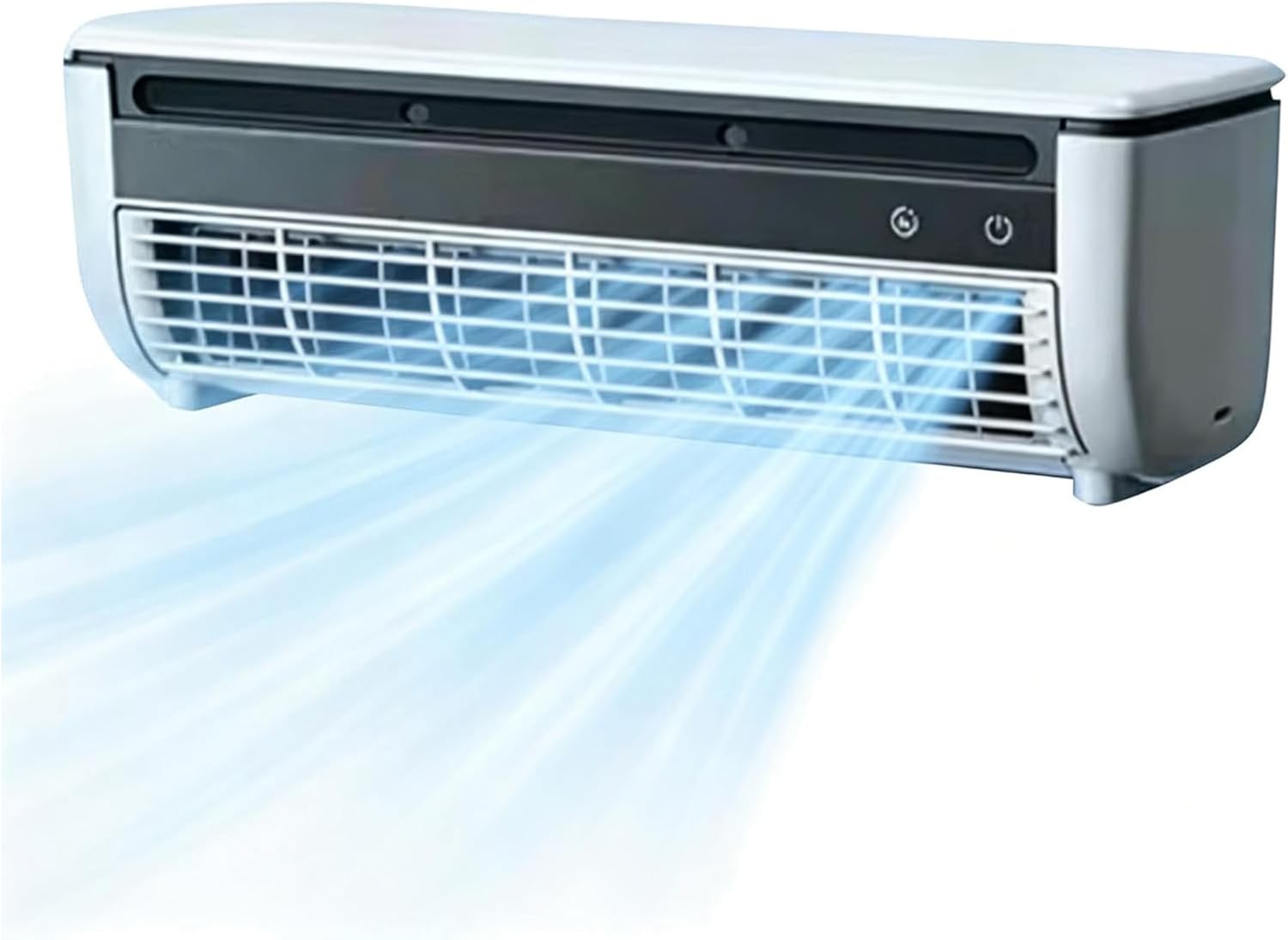 Ohne Bohren Wandklimagerät Ventilator, Kabelloser Wandluftkühler für Zuhause mit 3 Geschwindigkeiten, Mini Klimaanlage mit Fernbedienung, Schnell Kühlung Kaltluftventilator für Schlafzimmer, Zuhause