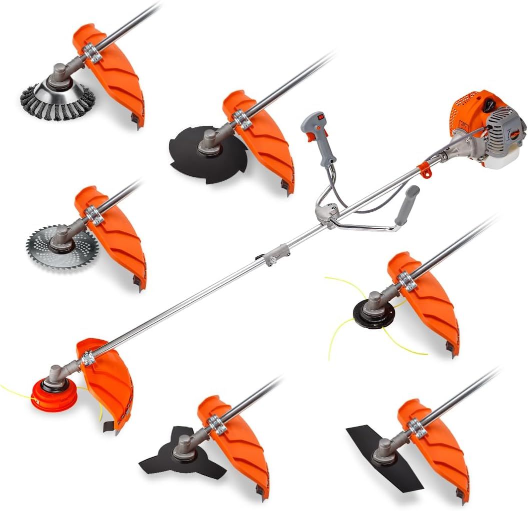 MTM 62cc 7-in-1 Garden Multi-Tool with Brush Cutter, Pole Hedge Trimmer and Bullhorn Handle