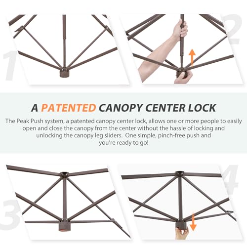 Eagle Peak,Tenda a baldacchino con gamba dritta, per esterni istantanea, con grondaia estensibile automaticamente, 169 metri quadrati di ombreggiatura (beige/marrone) : Amazon.it: Fai da te