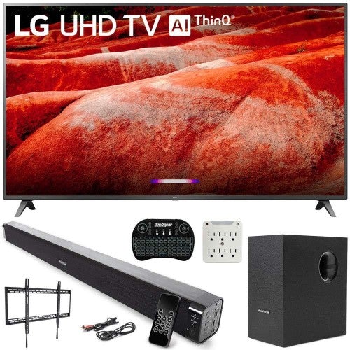 LG 82UM8070PUA 82′′ 4K HDR LED TV (2019) AI ThinQ with Deco Gear Soundbar Bundle