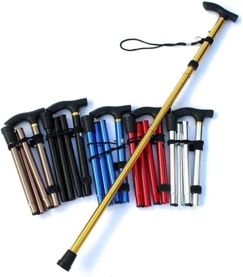Spazierstock-Trekkingstöcke, Wanderstöcke, Trekkingstöcke, Wander-Trekkingstöcke, T-Griff, Aluminium-Klappstock, Metall-Klappstock, Krücken für ältere Menschen
