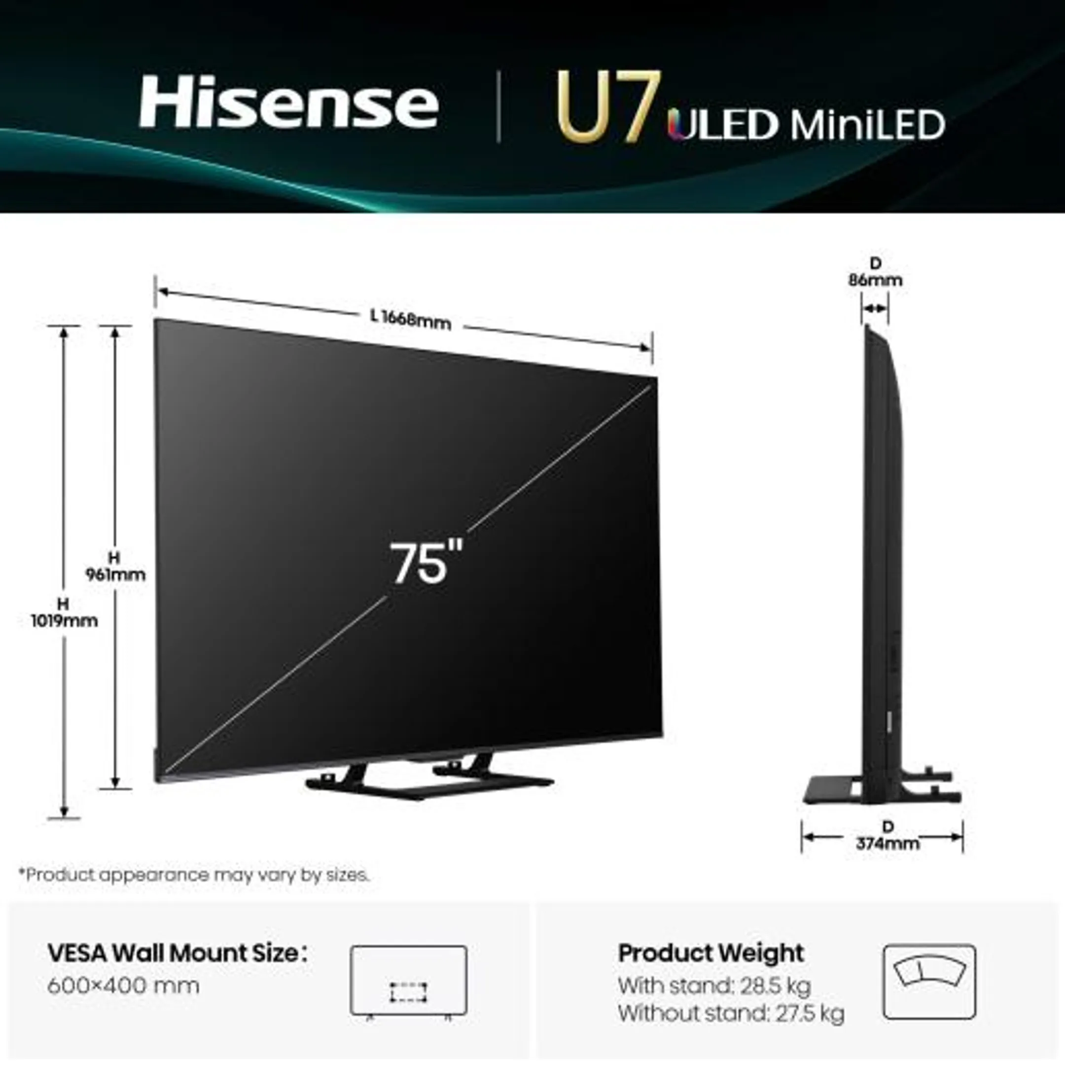 Hisense Mini-LED 4K TV 75U79Q (2025) - 75 inch