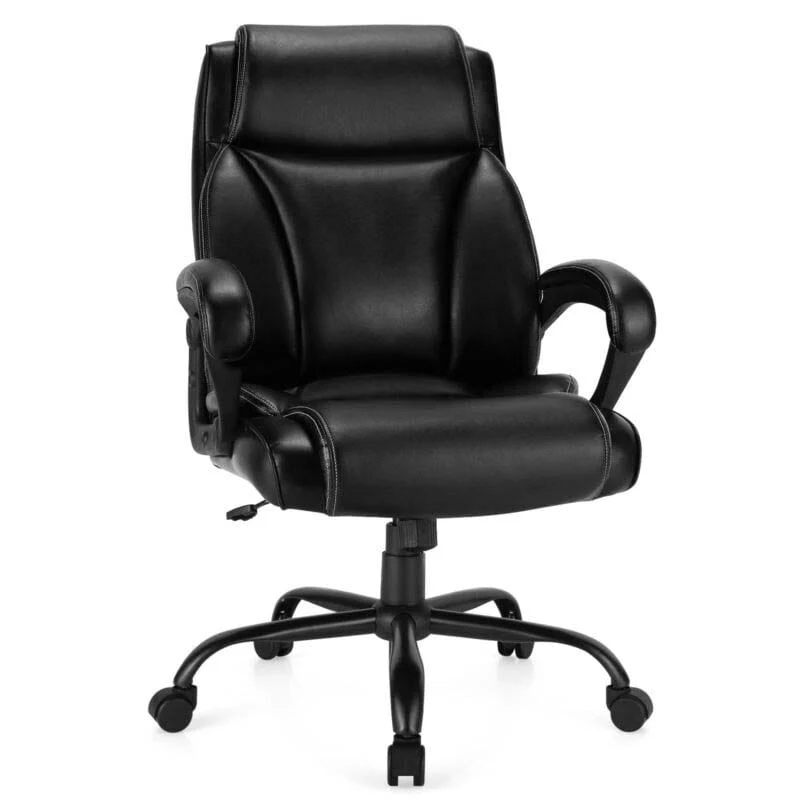 400 Lbs Big Amp Tall Office Chair Leather High Back Executive Chair Wide Seat Swivel Computer Task Desk Chair - Comfortable And Ergonomic Design