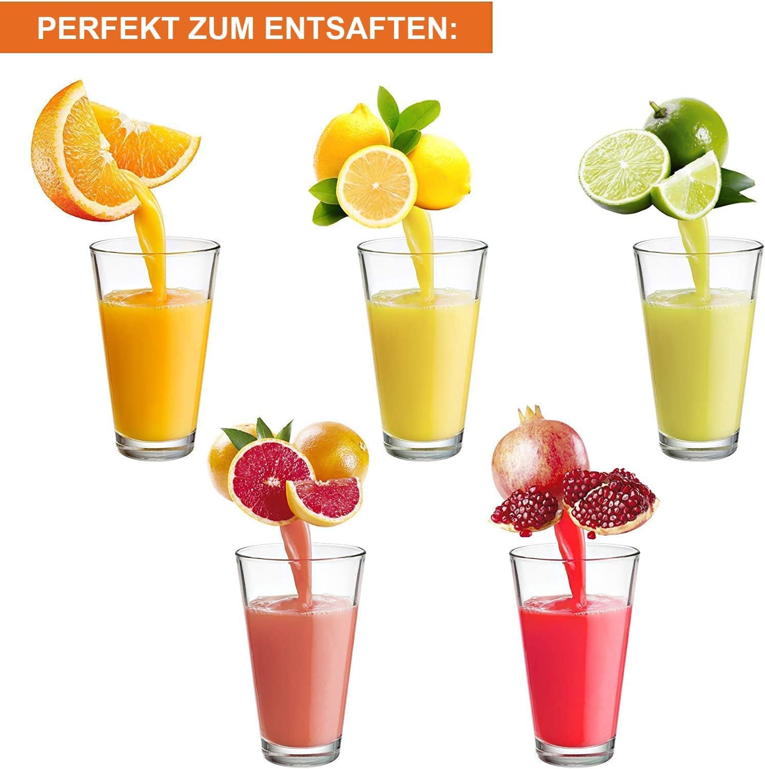 Zulay professionelle Zitruspresse – manueller Entsafter aus Metall – manuelle Zitronenpresse und Orangenpresse – robuster und strapazierfhiger Standentsafter in Premium-Qualitt, schwarz