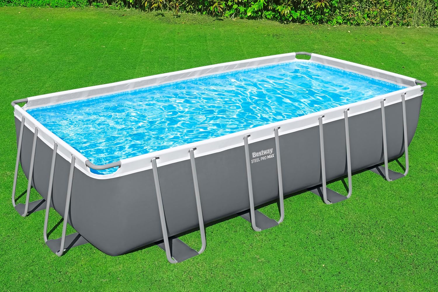Bestway Steel Pro Max Aufstellpool-Set – 549 cm x 274 cm x 122 cm – Dunkelgrau