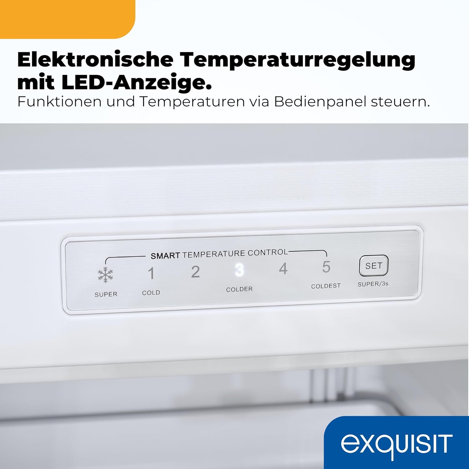 Exquisit Gefrierschrank | 168 l Nutzinhalt, Energieeffizienzklasse D, 40 dB(A) | hohe Bauform, 4-Sterne-Gefrieren, manuelle Temperaturregelung, wechselbarer Türanschlag | GS5230-H-040D weiss