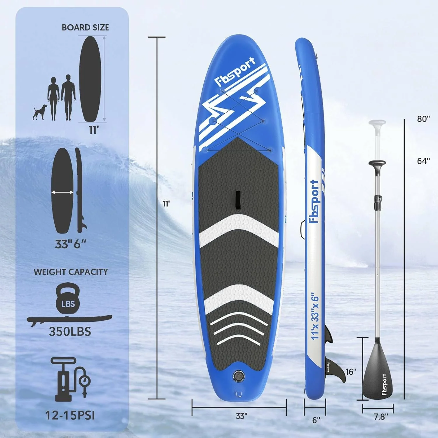 Premium-Stand-Up-Paddle-Board, Yoga-Board mit strapazierf?higem SUP-Zubeh?r und Tragetasche | Breiter Stand, Surf-Kontrolle, rutschfestes Deck, Leine, Paddel und Pumpe f��r Jugendliche und Erwachsene