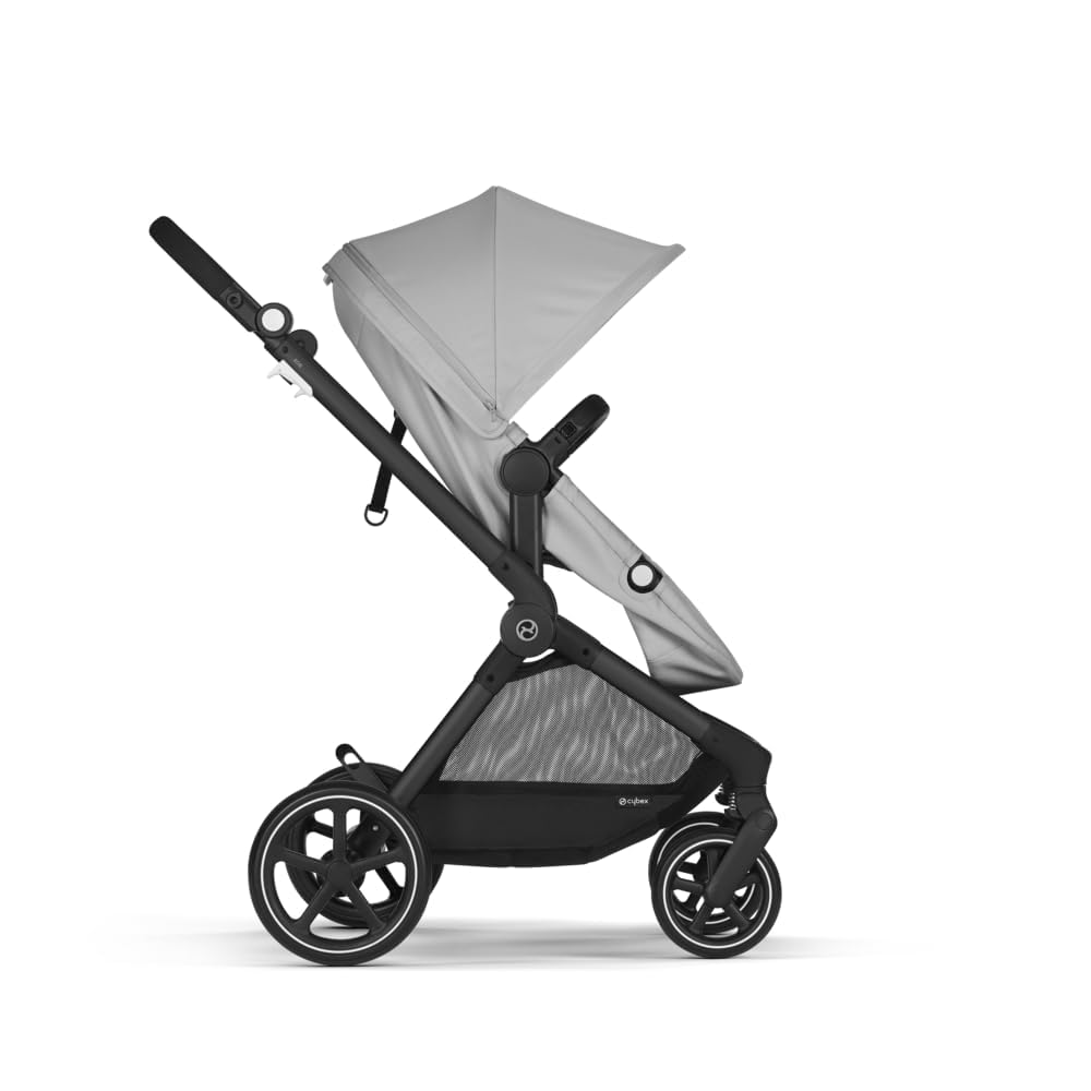 CYBEX Gold Kinderwagen EOS Lux 2-in-1, Reisesystem, Ab Geburt bis 22 kg (ca. 4 Jahre), Moon Black