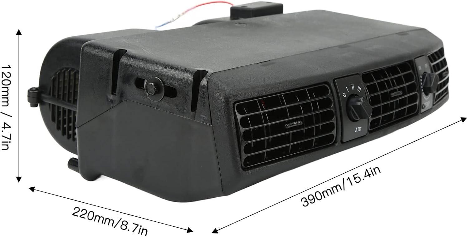 Focket Universelles Under Dash Klimaanlagen Verdampfer Kit, 360 CFM 3 Gang Kühlleistung 18853 BTU, 32 Pass 4 Wege Spule Universal Klimaanlage für Oldtimer, Wohnmobile (12V)