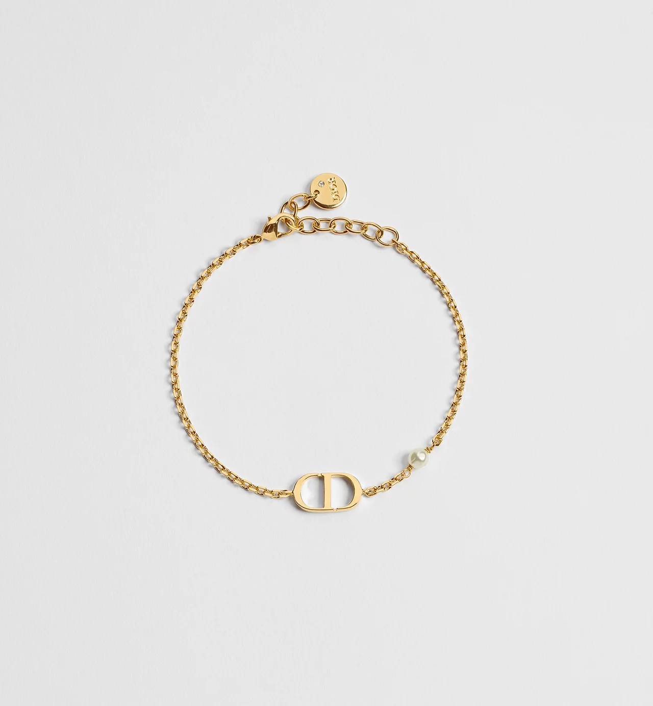 DIOR Petit CD Bracelet Gold-Finish Metal And White Resin Pearl Women
