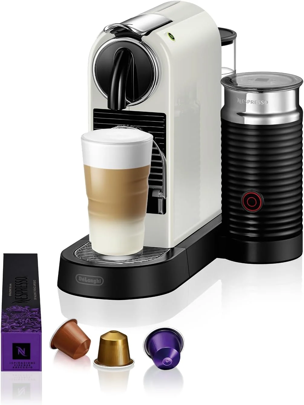 DeLonghi Nespresso Citiz EN267.WAE Cafetera con cápsulas, sistema de extracción especial, 1710 W, 1 L, plástico, Blanco