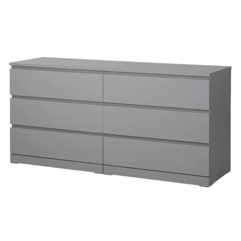 2025 IKEA MALM ladekast met 6 lades ?C Grijs gebe?nd, 160 x 78 cm, modern design