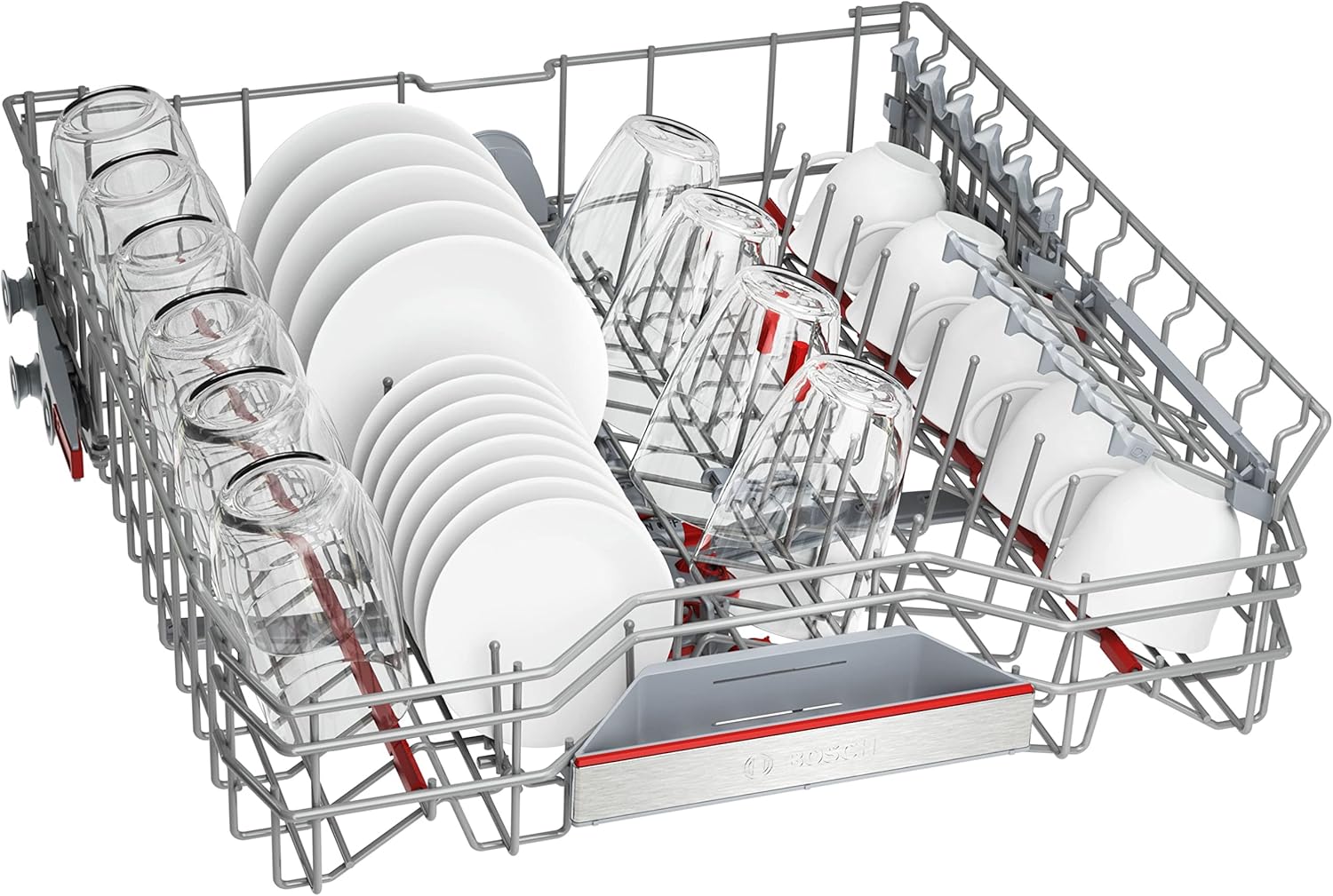 Bosch SMU4ETS08E, Serie 4, Smarter Unterbau-Geschirrspüler 60 cm, Besteckkorb, Spülmaschine mit Programmassistent, besonders Leise, höhenverstellbarer Oberkorb, Automatische Türöffnung, Edelstahl