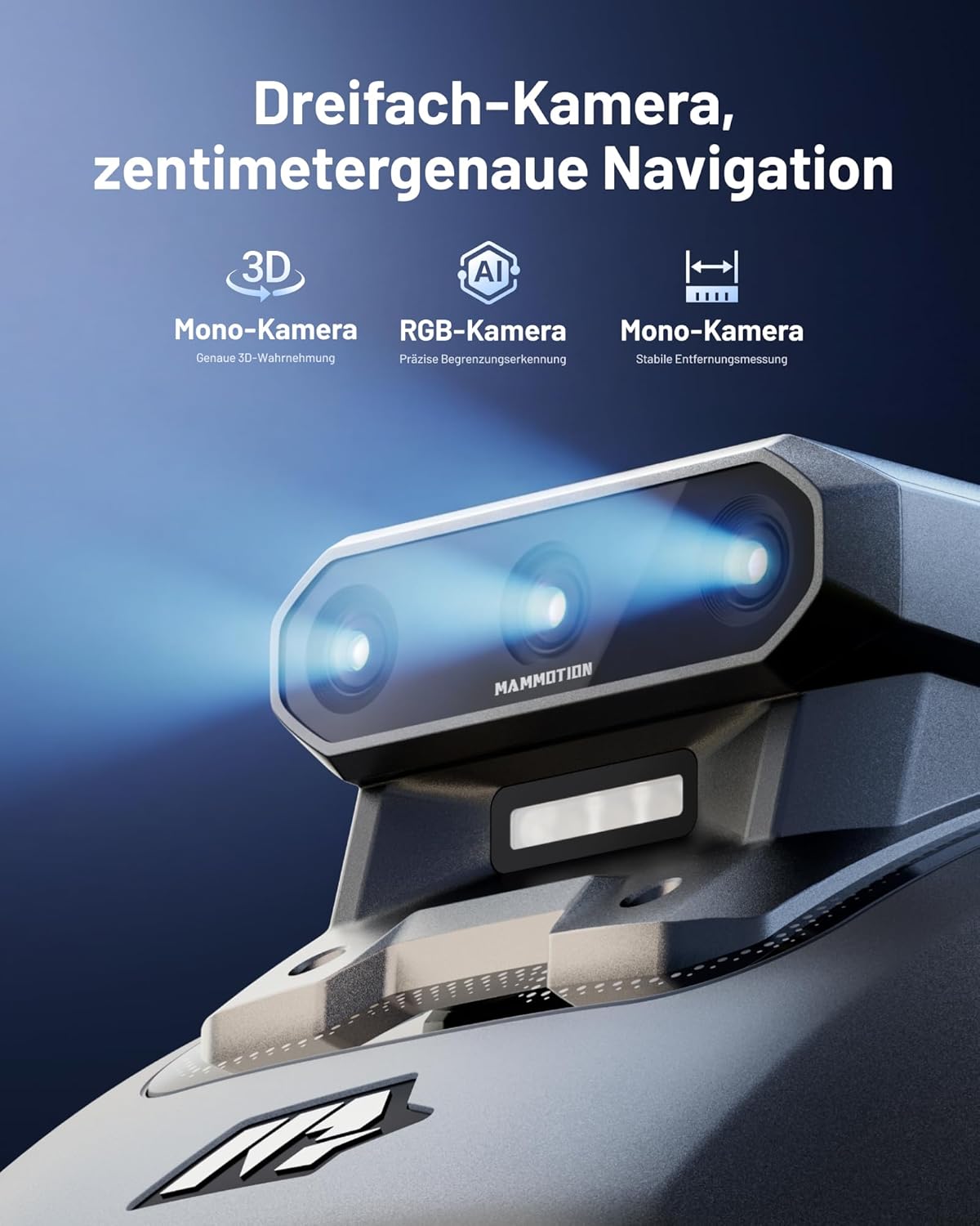 MAMMOTION YUKA mini 2 500 Mähroboter ohne Begrenzungskabel, Empf. 500 m2, Kein RTK, Kein Signalabbruch, KI TrueVision-Navigation, Auto-Mehrzonen-Kartierung, DropMow, RWD für 45% Steigung, 4.5Ah-Akku