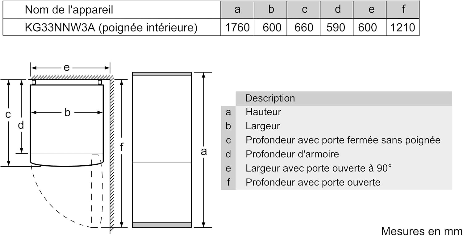 Bosch KGN33NLEB Série 2 Réfrigérateur combiné pose-libre - 282L - L 60cm x H 176cm - Inox