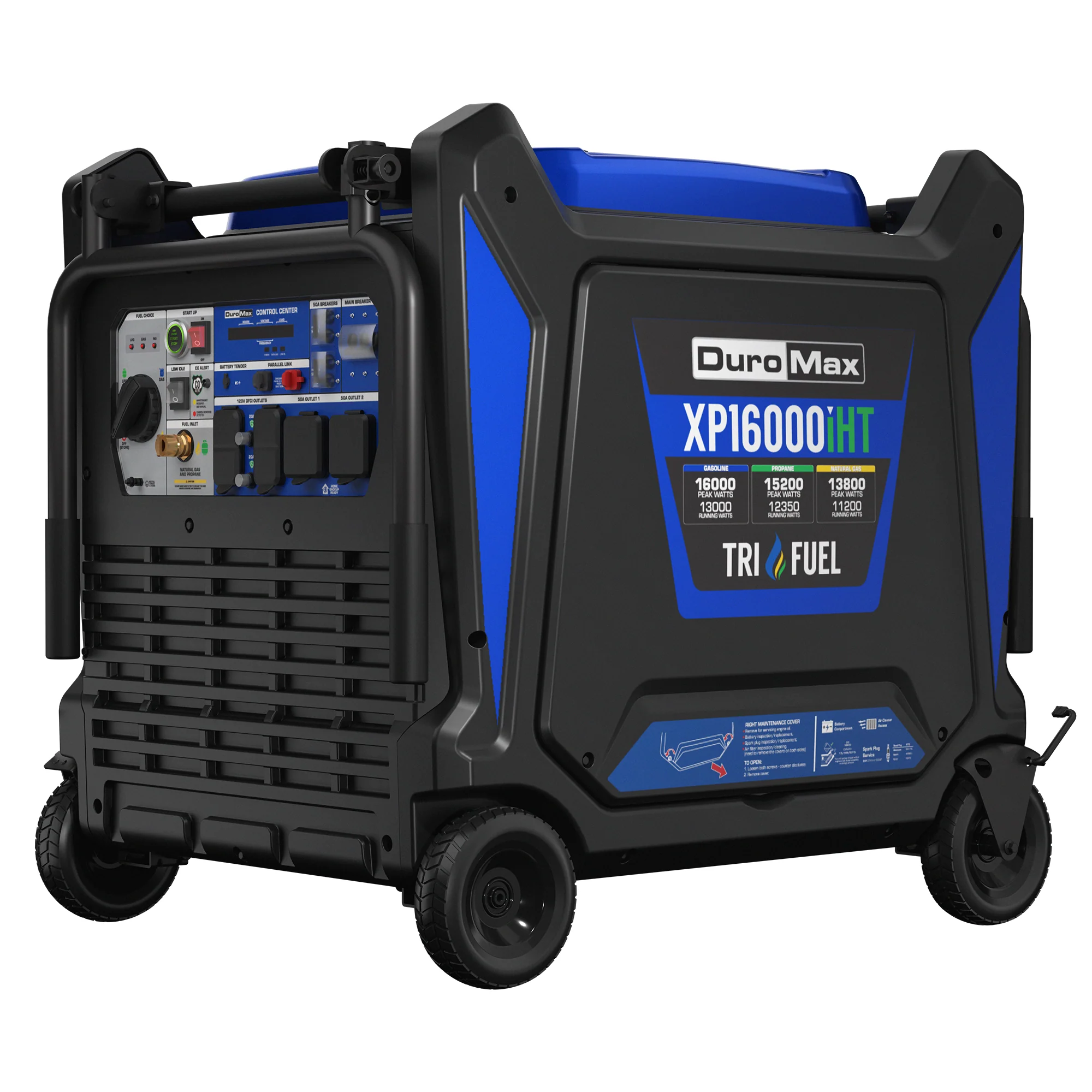 2025 Draagbare Drievoudige Brandstof Inverter Generator van 16.000 Watt met CO-waarschuwing