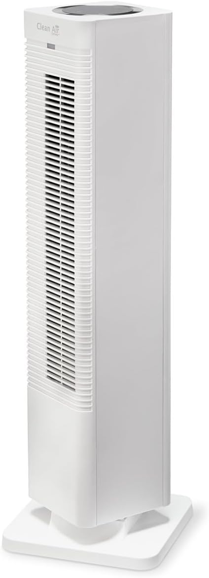 Clean Air Optima CA-904W - Design Heizlüfter - Heizen und kühlender Brise - Heizung: 1000/2000 Watt - Digitaler Thermostat 15-35°C - Oszillation 80º - Geeignet für Räume bis 40m²/100 m³ (Weiß)