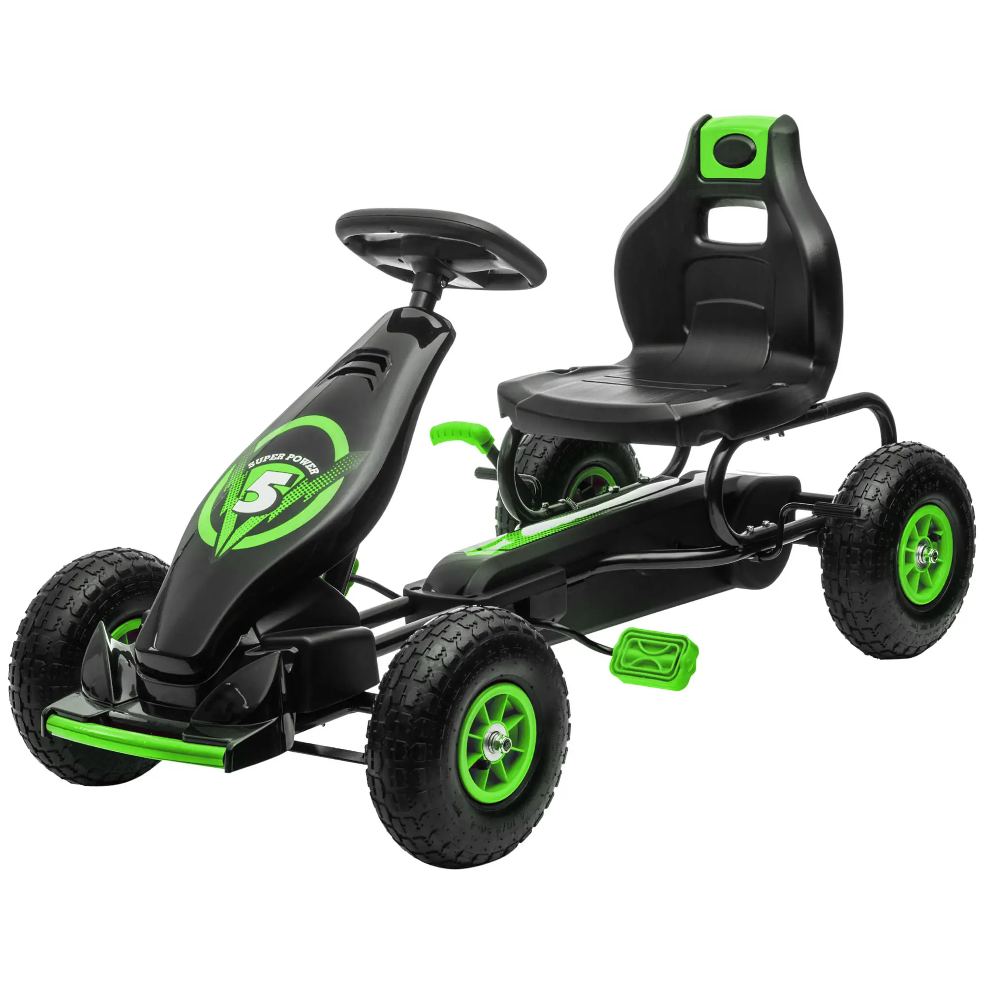 HOMCOM skelter kinderauto 3-voudig verstelbare zitting rubberbanden