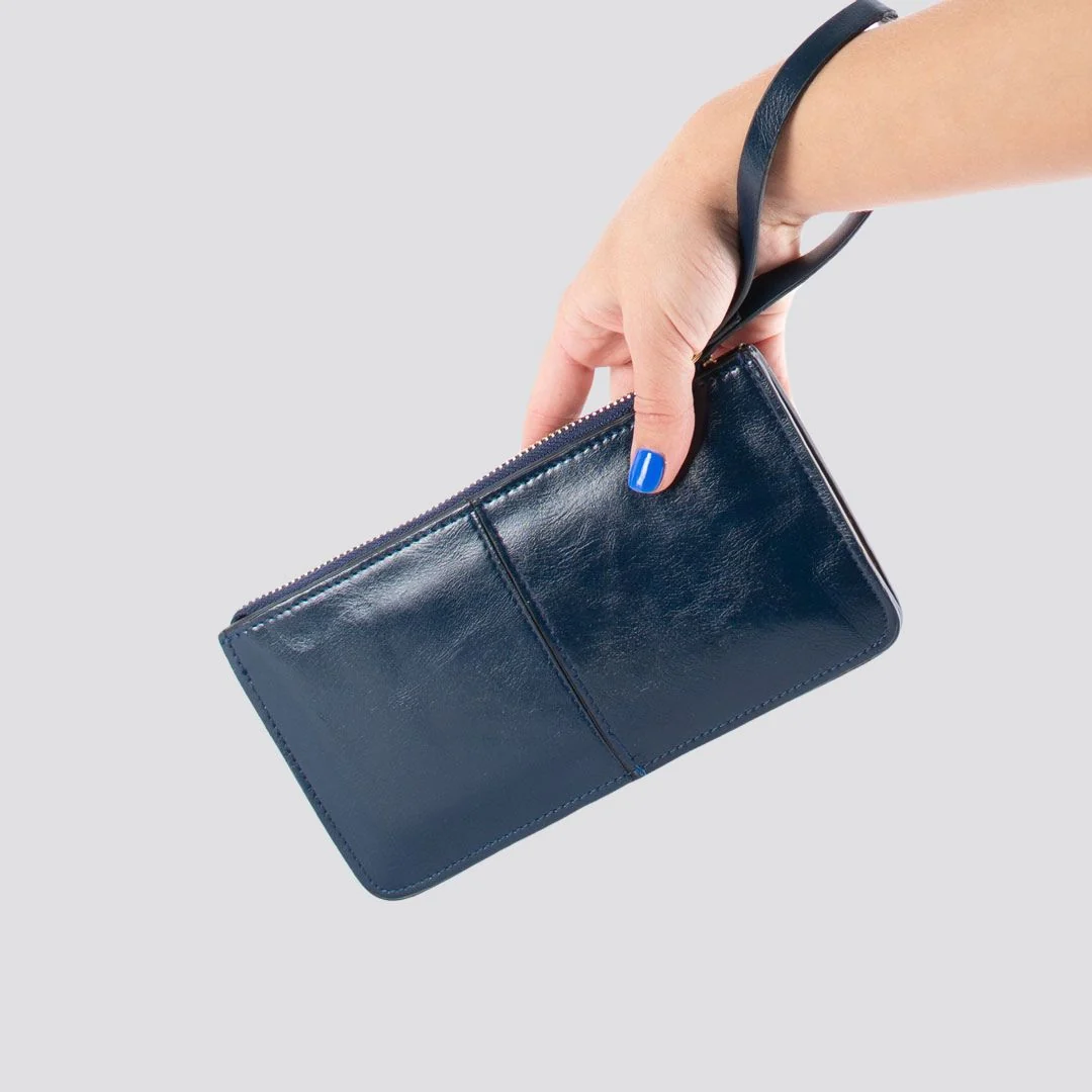 Zoe Zip Purse | Navy