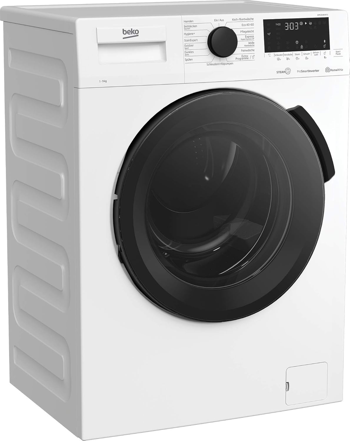 Beko WMC81464ST1 Waschmaschine, Bluetooth, 8 kg, ProSmart Inverter Motor, Dampffunktion, Pet Hair Removal, Watersafe+, Weiß