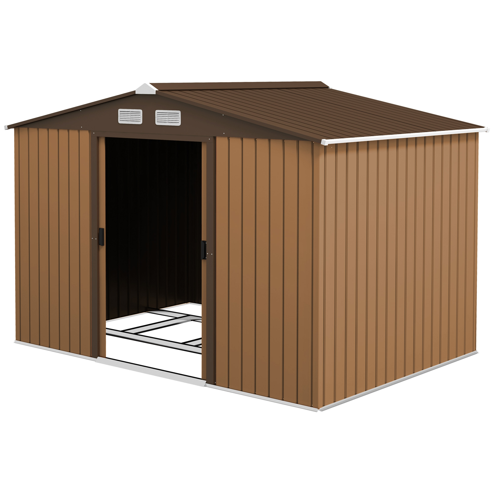 gereedschapsschuur met fundering gereedschapsschuur tuinschuur tuinschuur metaal geel 277 x 195 x 192 cm